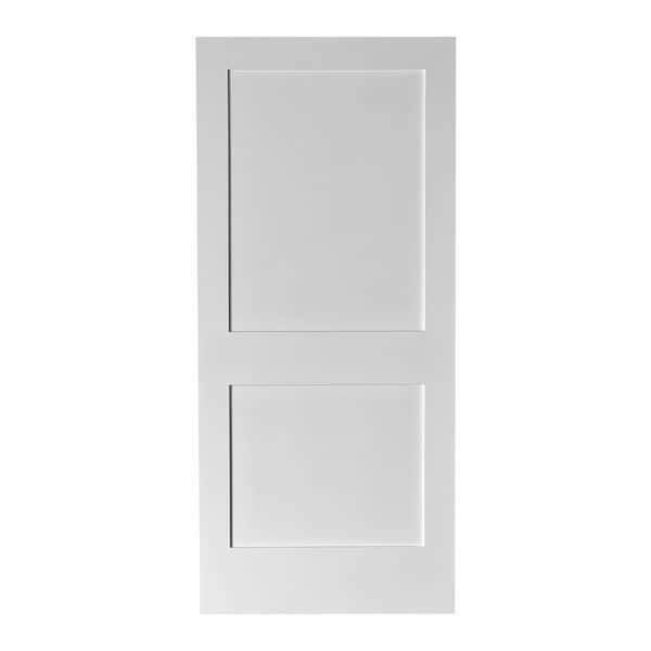RESO 34 in. x 80 in. Double Panel Solid Core Composite Wood Primed Smooth Texture Interior Door Slab