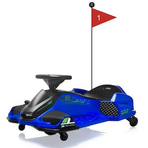 Drift Kart 24V Electric Go Kart for Kids 8+, 7Ah Battery 180W Brushless Motor, with High/Low Speed Switch, Blue