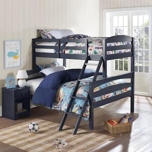 Brady Twin Over Full Graphite Blue Wood Bunk Bed