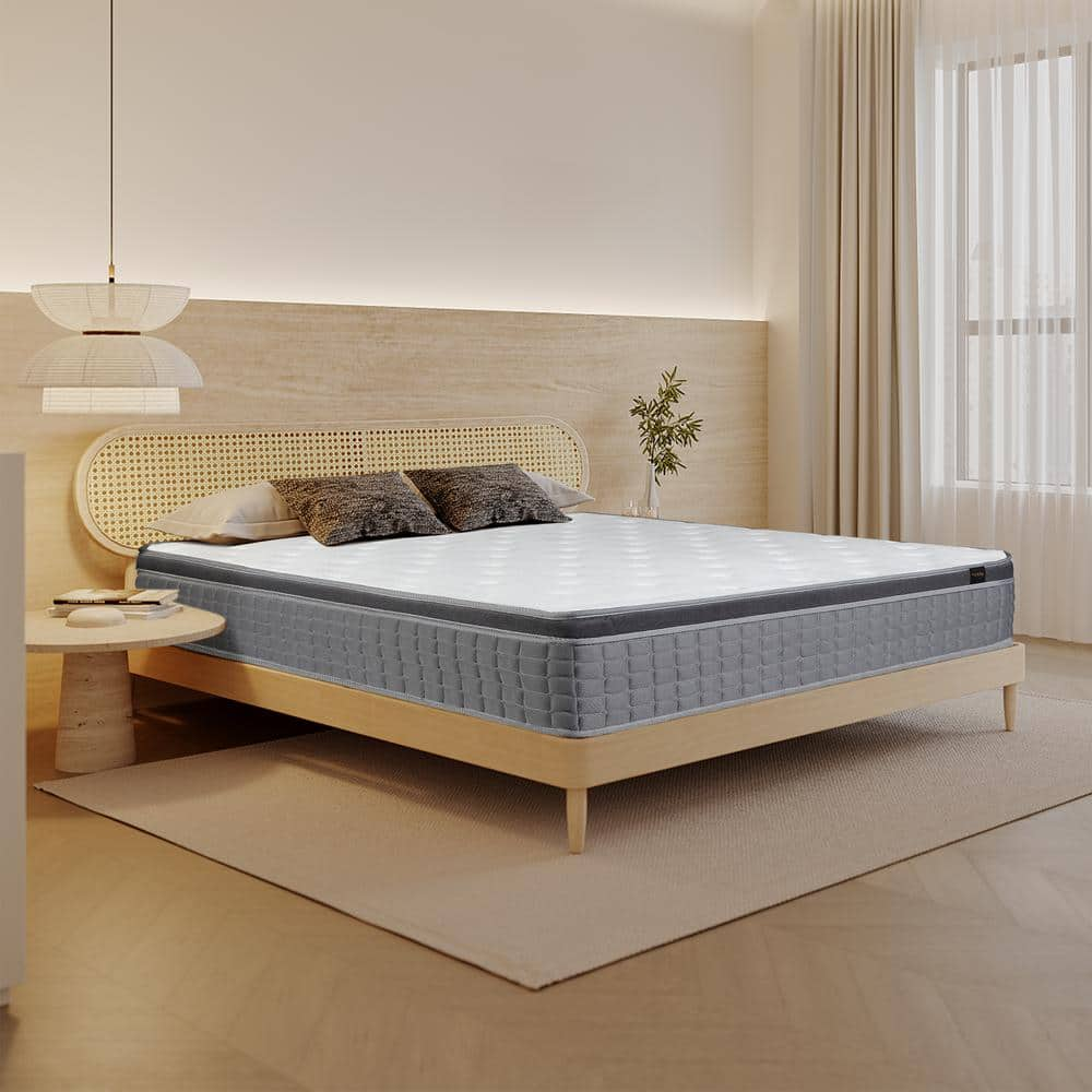 CHEVNI Grey Full Medium Memory Foam 12 in. Bed-in-a-Box Mattress HD ...