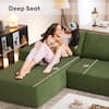 Allwex Verve 106 in. Wide Square Arm 2-Piece Modern Wool Fabric L-Shape Modular Sectional Sofa in Green with Left Chaise VerveL670