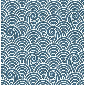 Alorah Blue Wave Wallpaper Sample