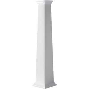 9-5/8 in Bottom Width to 5-5/8 in Top Width x 4 ft. H Square Tapered Smooth PVC Column Wrap Kit Crown Capital and Base