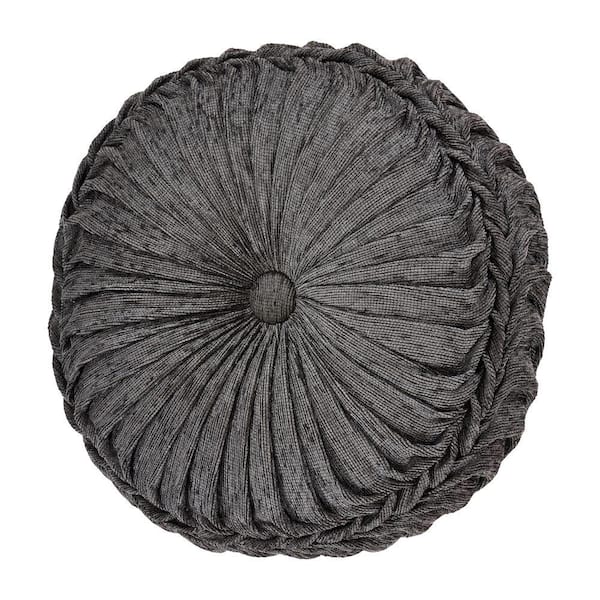Unbranded Woodmere Polyester Tufted Round Decorative Throw Pillow 15 x 15 in.