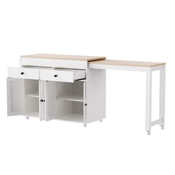 COWLOWN 44 in. W x 19.75 in. D x 36.25 in. H Bathroom White Linen Cabinet