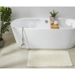 Lilly Crochet Collection 21 in. x 34 in. Beige 100% Cotton Rectangle Bath Rug