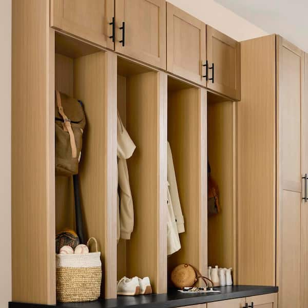 Avondale 18 in. W x 72 in. H x 12 in. D Ready To Assemble Plywood Shaker Hall Tree Opening Cabinet in White Oak