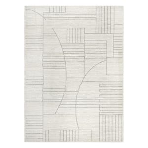 Nizza Collection Montana Ivory 3 ft. x 9 ft. Geometric Runner Rug