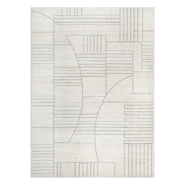Concord Global Trading Nizza Collection Montana Ivory 5 ft. x 7 ft. Geometric Area Rug
