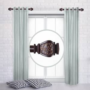 Margot 12 in. - 20 in. L Adjustable 1 in. Dia Single Side Window Curtain Rod in Mahogany (Set of 2)