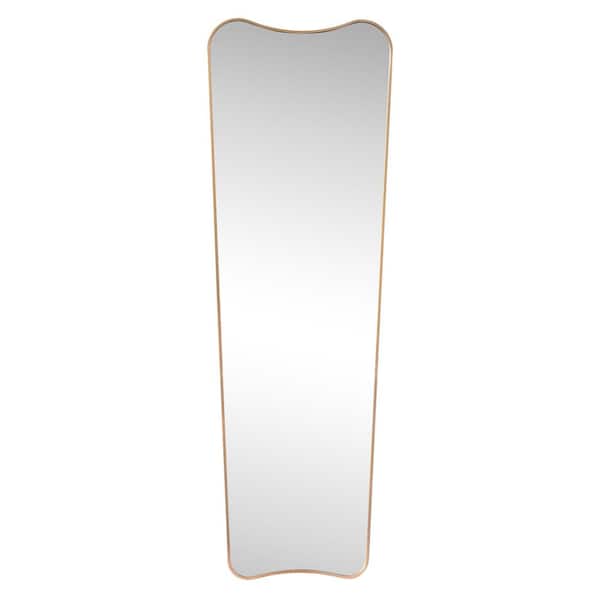 Alfie 20 in. W x 59 in. H Large Rectangular Metal Framed Wall Mounted Full-Length Mirror, Gold