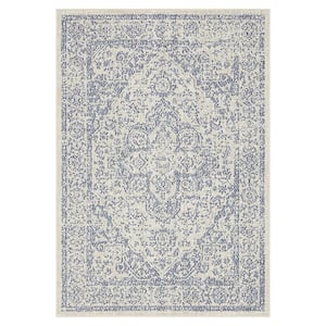 Zaria Blue 10 ft. x 13 ft. Indoor/Outdoor Area Rug