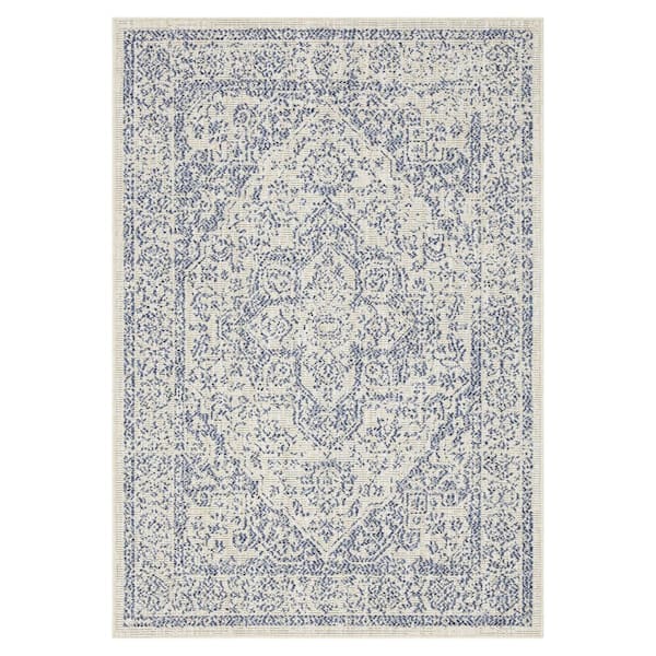 PLAYA RUG Zaria Blue 5 ft. x 8 ft. Indoor/Outdoor Area Rug