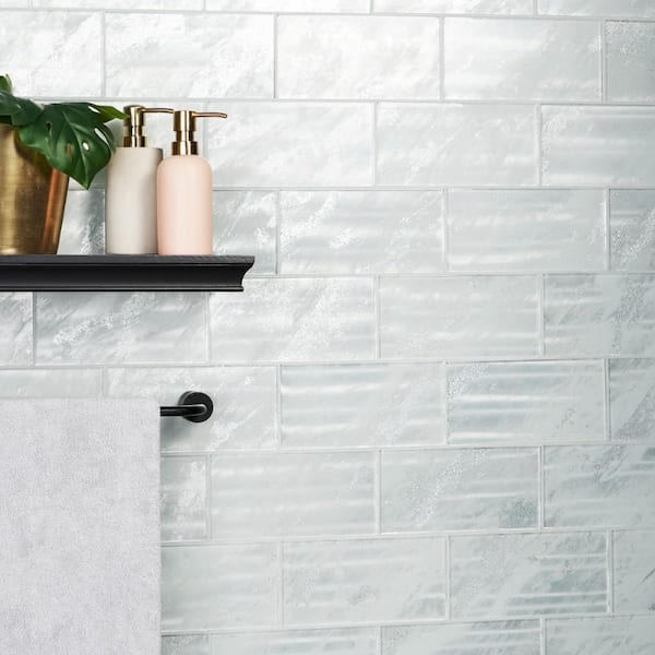 Wonder Glass Ice 4.37 in. x 8.74 in. Polished Glass Wall Tile (5.3 sq. ft./Case)