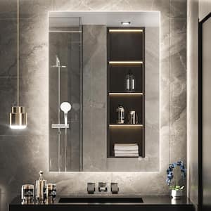 24 in. W x 36 in. H Rectangular Frameless LED Light 3-Color Dimmable Anti-Fog Wall Bathroom Vanity Mirror with Backlit