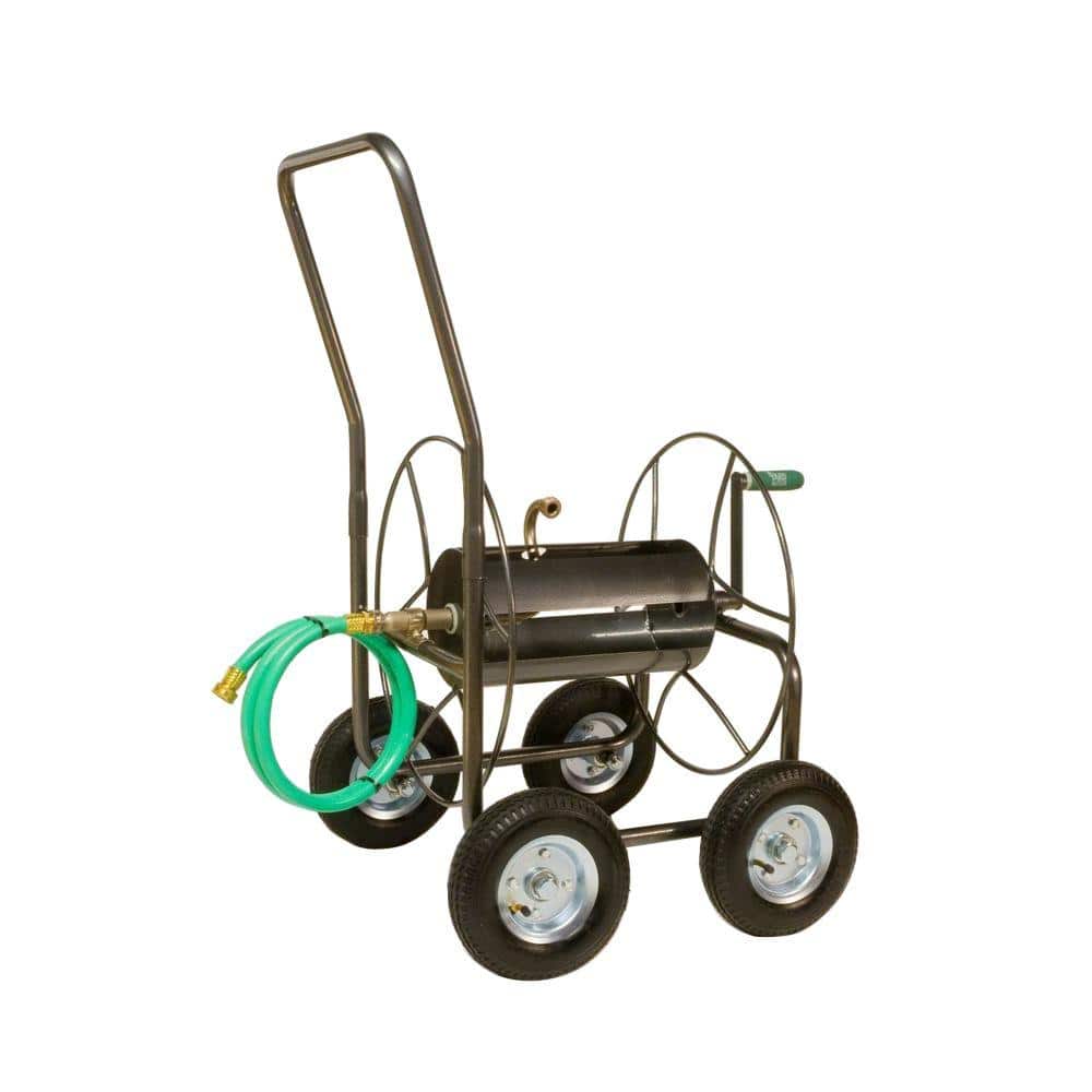 Glitzhome Portable Steel-Painted Green Garden Hose Reel Cart, Fits 5/8-in  Hose, Manual Operation, 250ft Capacity, Plastic Reel Material in the Garden Hose  Reels department at