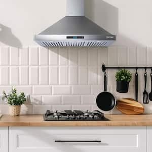 30 in. 520 CFM Wall Mount Ducted Range Hood with SS Filters, Digital Display, LED Lights and Remote in Stainless Steel