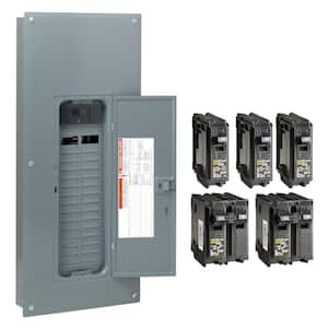 Homeline 150 Amp 30-Space 60-Circuit Indoor Main Breaker Plug-On Neutral Load Center with Cover - Value Pack