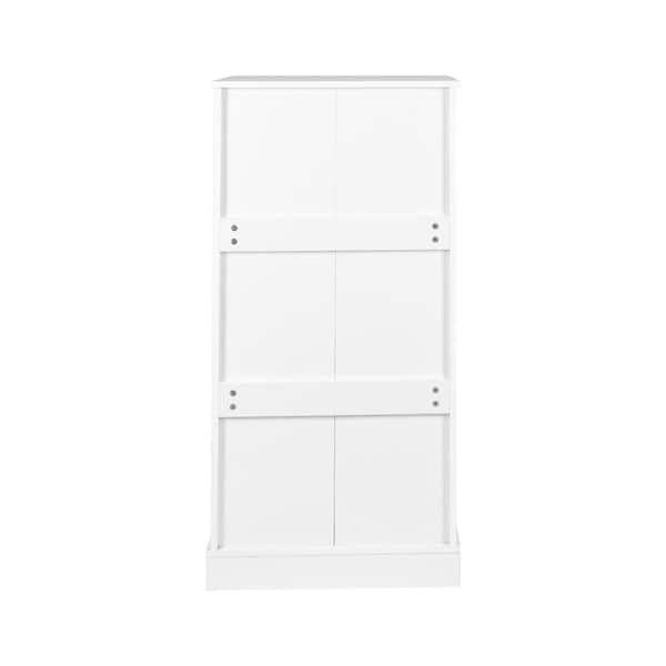 47.2 in. Freestanding Kitchen Pantry Organizer with Adjustable Shelves Racks and Two Doors