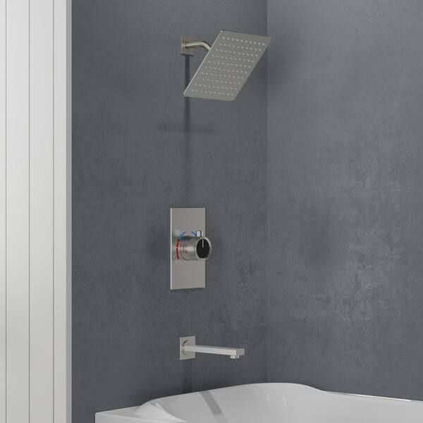Byne Single-Handle 1-Spray Tub and Shower Faucet with Sprayer Wand in Brushed Nickel (Valve Included) Byne Single-Handle 1-Spray Tub and Shower Faucet with Sprayer Wand in Brushed Nickel (Valve Included)