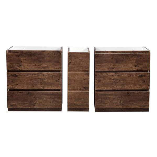Fresca Lazzaro 72 in. Modern Double Bath Vanity Cabinet Only in Rosewood FCB93-301230RW-D - The Home Depot Fresca Lazzaro 72 in. Modern Double Bath Vanity Cabinet Only in Rosewood FCB93-301230RW-D - The Home Depot