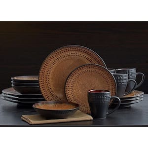 Cambria 16-Piece Contemporary Brown Stoneware Dinnerware Set (Set for 4)