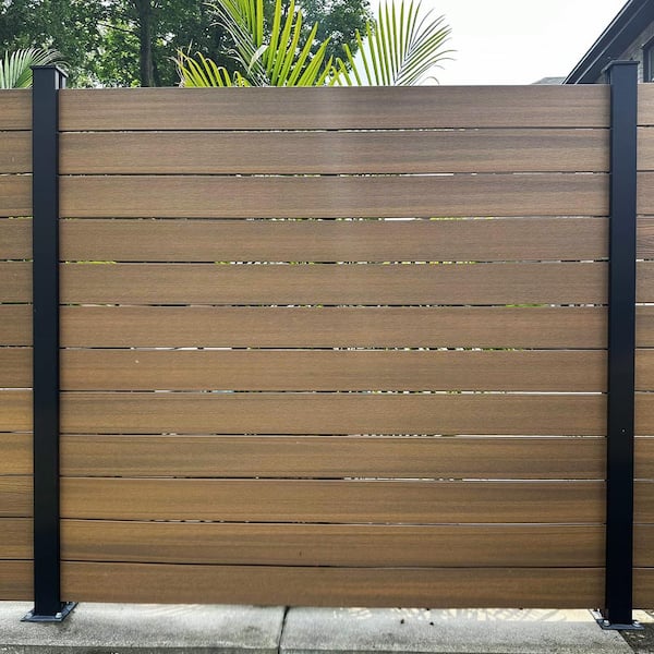 1 in., 1 in. x 5.3 in. x 6 ft. Composite Fence Board Walnut (4-Pack)