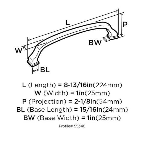 Satin Nickel 8-Inch Traditional Appliance Pull