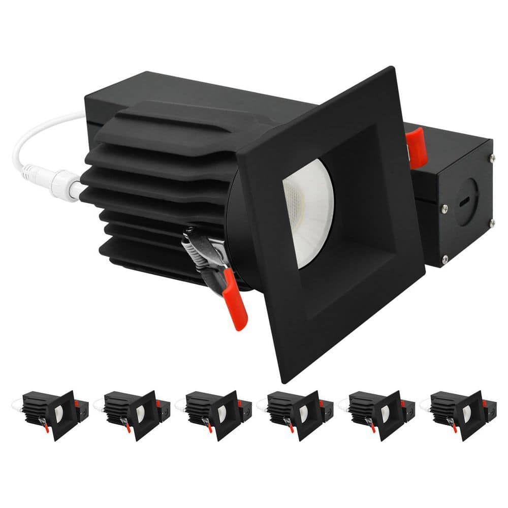 3 In. Integrated LED Regressed Light with Square Black Trim, 5CCT, CRI90, 15/20W, 1450/2100LM, Dimmable, 38° Beam 6 Pack price history on PriceWatchPro