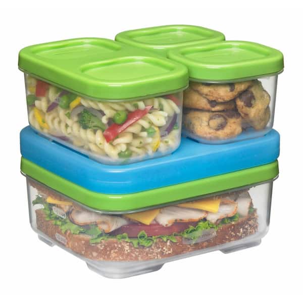 Rubbermaid LunchBlox Leak-Proof Snack Kit, Small, Blue-Clear