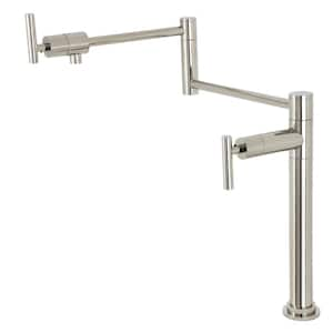 Manhattan Deck Mount Pot Filler Faucet in Polished Nickel