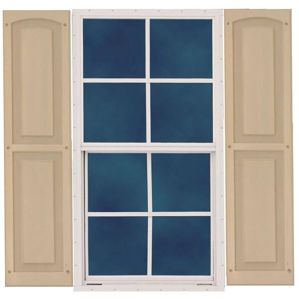 Best Barns 18 in. x 36 in. Single Hung Aluminum Window with Wood Shutters