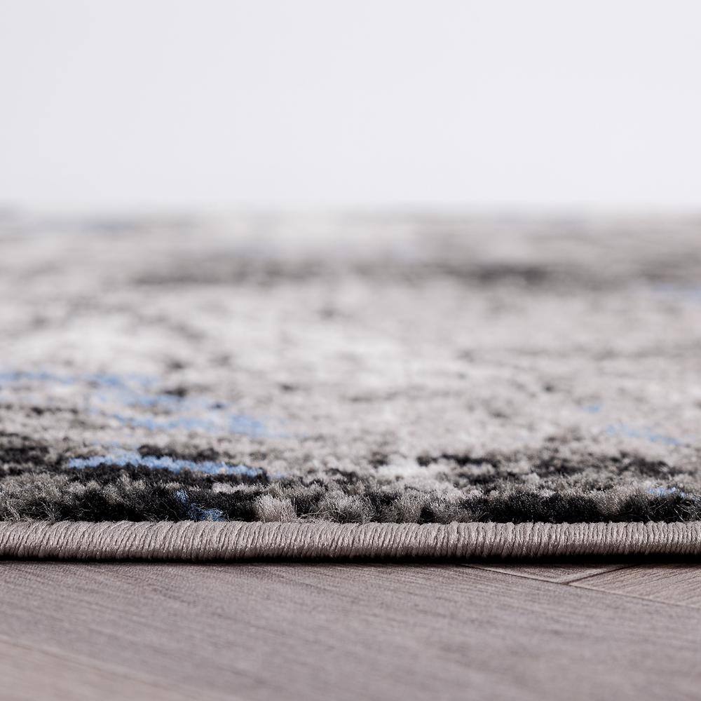 Adare Blue and Gray Abstract 5' x 7' Synthetic Area Rug