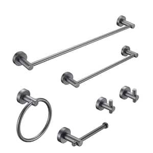 6-Piece Wall Mounted Bathroom Hardware Set in Gray