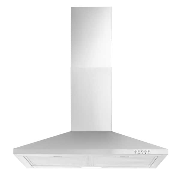 cadeninc 30 in. 450 CFM Ducted Wall Mount Under Cabinet Range Hood in Stainless Steel with LED Light