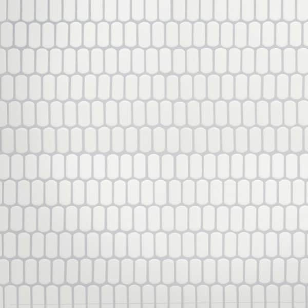 Hudson Capsule Matte White 12 in. x 13 in. Porcelain Floor and Wall Mosaic Tile (11.4 sq. ft. /Case)