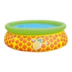 Sun Club 5 ft. Round 16.5 in. Deep 3D Pineapple Above Ground Outdoor Backyard Inflatable Kiddie Pool
