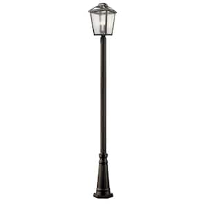 Bayland 114 in. 3 Light Rubbed Bronze Aluminum Hardwired Outdoor Weather Resistant Post Light Set with No Bulb Included