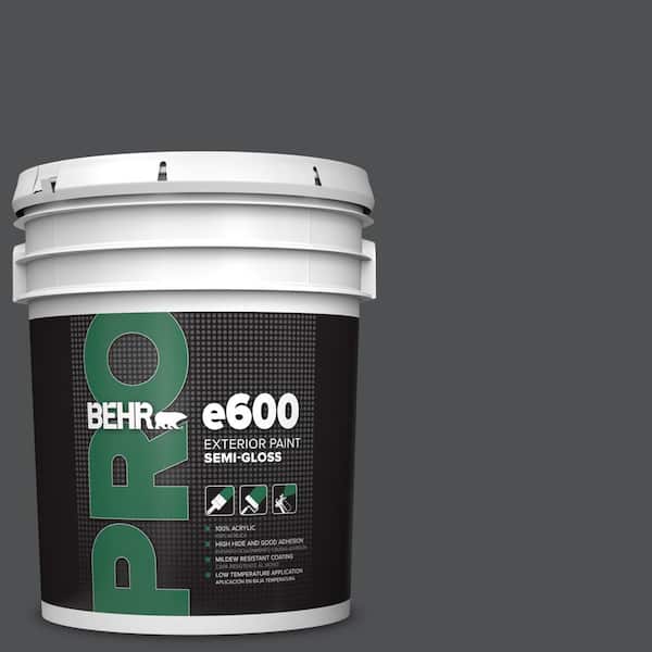 5 gal. #PPU26-01 Satin Black Semi-Gloss Acrylic Exterior Paint