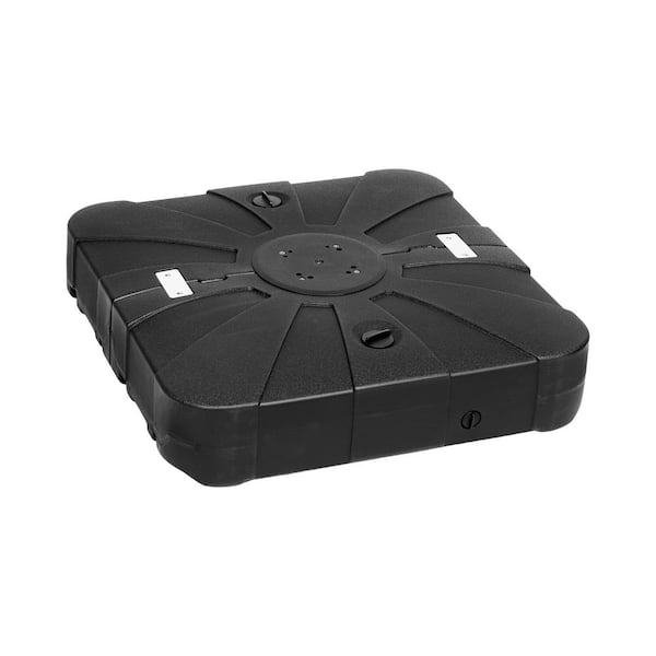 35 lbs. Plastic Heavy Duty Patio Umbrella Base in Black with 220 lbs. Weight Capacity
