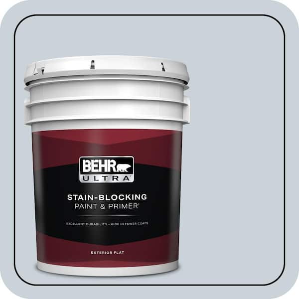 BEHR ULTRA 5 gal. #N480-1 Light Drizzle Flat Exterior Paint & Primer