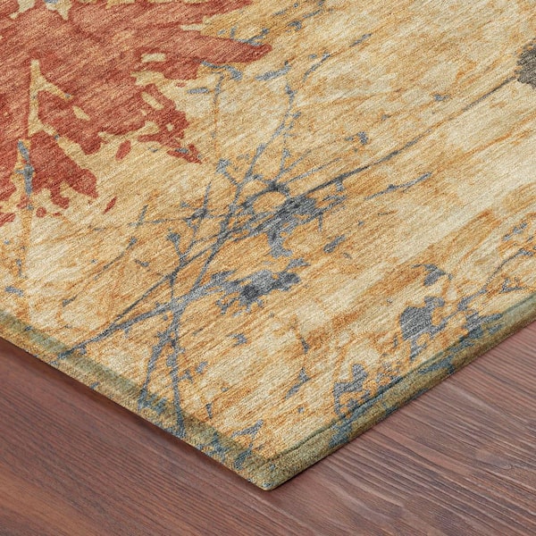 Chantille Machine Washable Indoor/Outdoor Abstract ACN2654 Wheat 2 ft. x 7 ft. Runner Rug