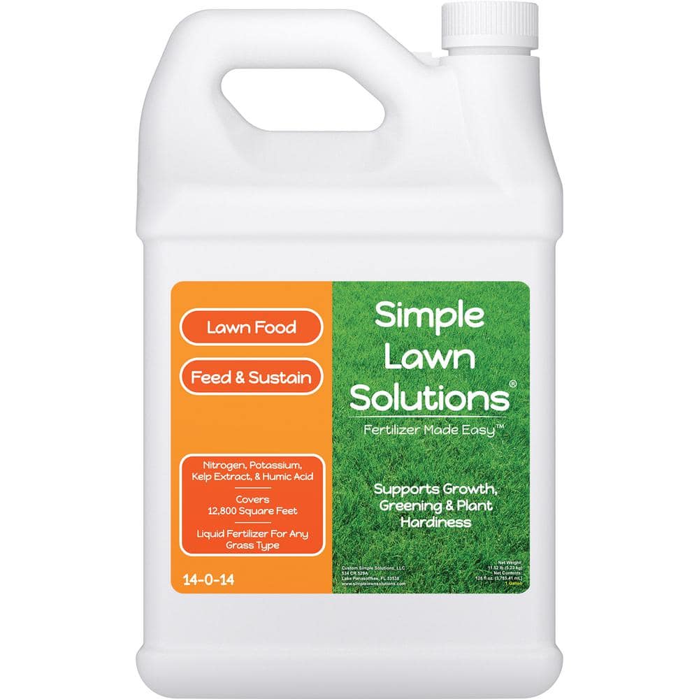 Lawn Food 128 oz. Liquid Lawn Fertilizer Feed and Sustain 14-0-14 12,800 sq