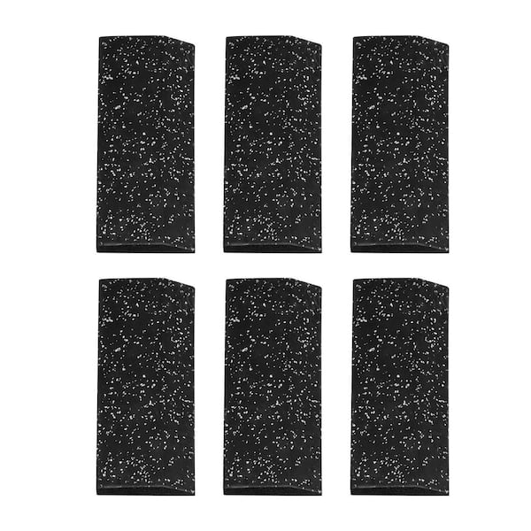 19.6 in. x 5.9 in. White and Black Speckles Rubber Gym Flooring Edge Strip, 4/5in. Thick (6 Tiles/4.82 sq. ft.)