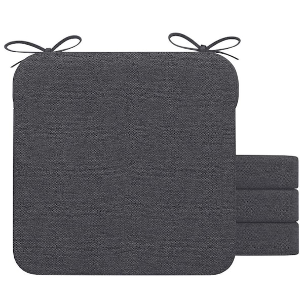 Unbranded 16 in. x 16 in. x 2 in. Square Indoor Chair Cushions Removable Cover Kitchen and Dining Chairs in Dark Grey (Set of 4)