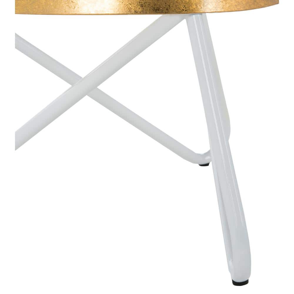 Galexia 30'' Gold and White Transitional Metal Bar Stool