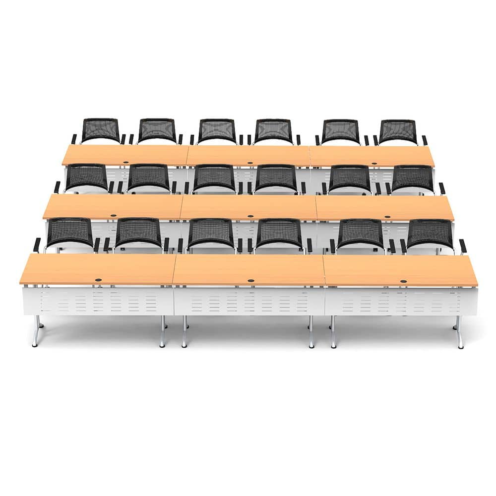 Rear view of Titan Training Seminar Tables with black chairs