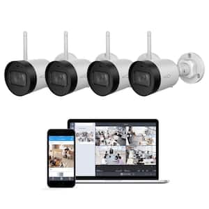 Pro Bullet Outdoor/Indoor 1080p Cloud Surveillance and Security Camera with Remote Viewing (4-Pack)