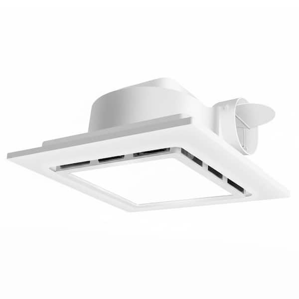 11.8 Inch Panel Bathroom Exhaust Fan with 12W 6500K LED Light 140 CFM Quiet Low Noise Ventilation Square Fan