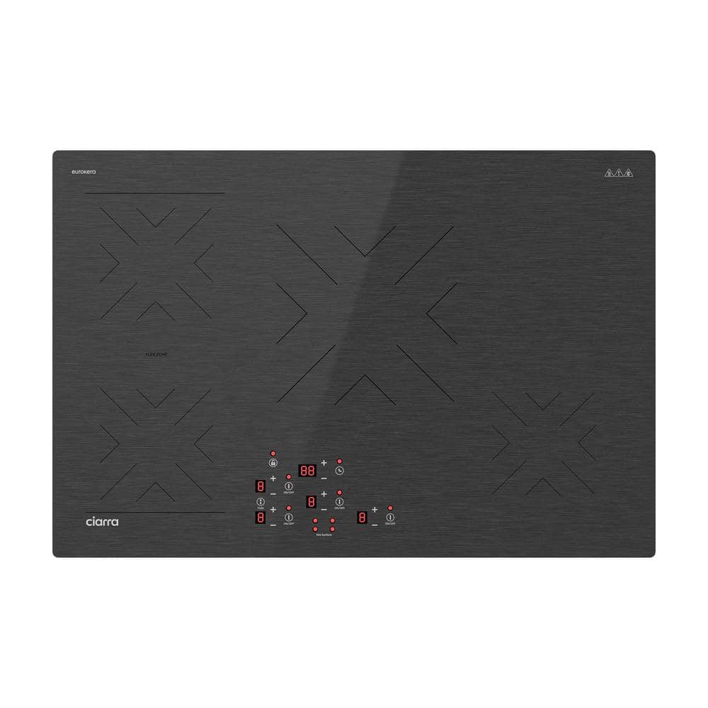 BigChef 30 in. 4 Burner Elements Induction Cooktop in Black with Glass Top, Speed Boost, Flex Zone Elements, Safety Lock